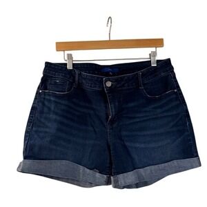 Apt 9 Womens Denim Shorts Size 16‎ Cuffed Dark Wash Casual Summer